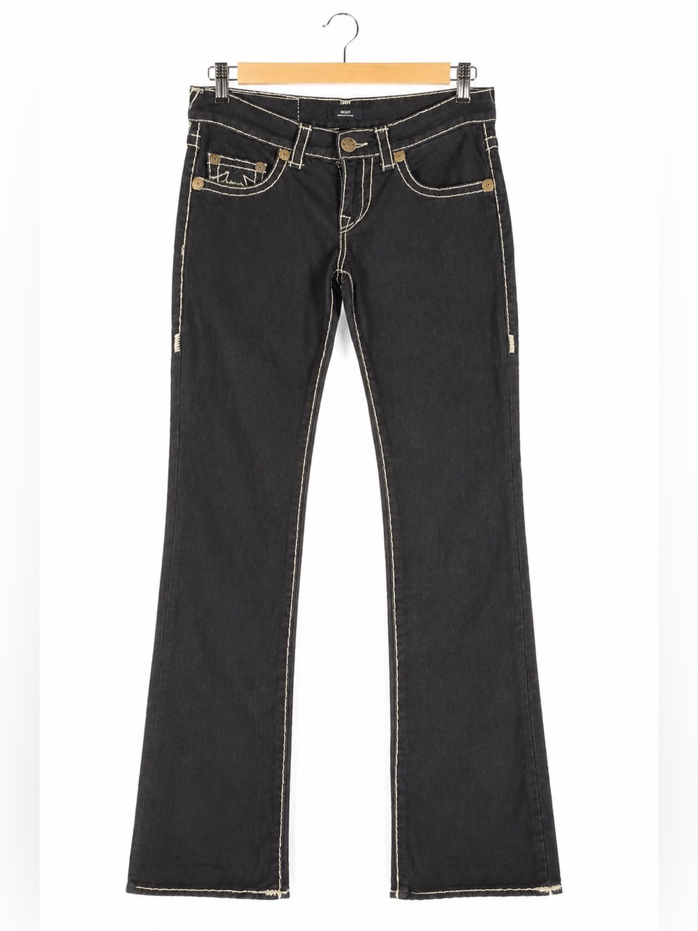 True Religion Rocco No Flap Super T Skinny Jeans Black 2SB 28